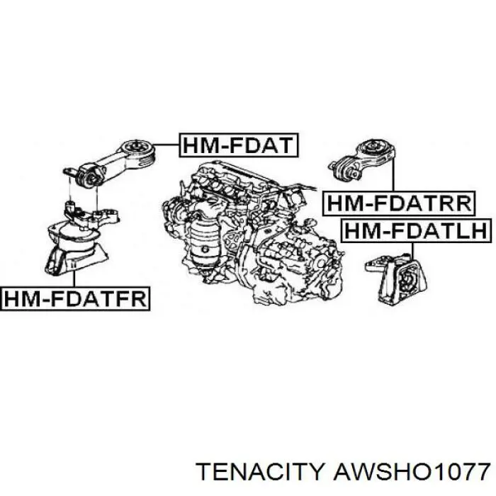 Подушка (опора) двигателя, правая верхняя Tenacity AWSHO1077 цена, от 29.18 USD