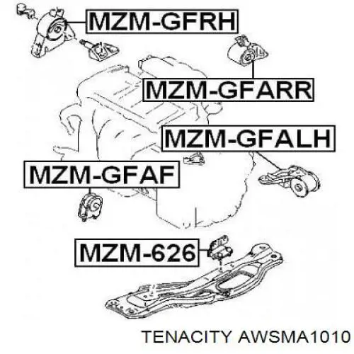 Купить AWSMA1010 Tenacity Гидроопора двигателя задняя