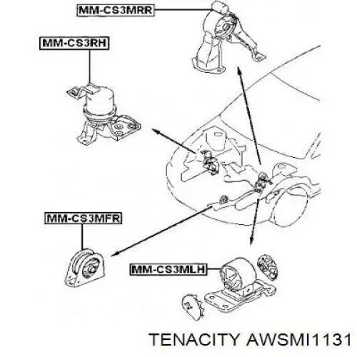 Купить AWSMI1131 Tenacity Гидроопора двигателя задняя