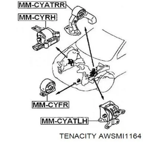 Гидроопора двигателя передняя Tenacity AWSMI1164 цена, от 11.16 USD