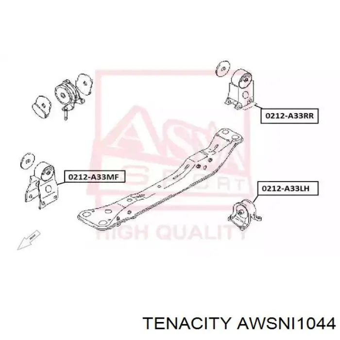 AWSNI1044 Tenacity coxim (suporte traseiro de motor)