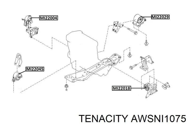 Подушка двигателя Tenacity AWSNI1075 цена, от 41.52 USD