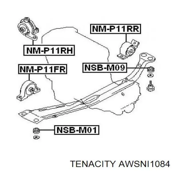 Подушка (опора) двигуна, задня AWSNI1084 Tenacity