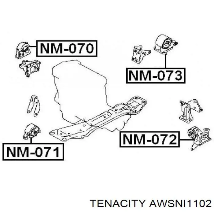 Гидроопора двигателя левая Tenacity AWSNI1102 цена, от 23.41 USD