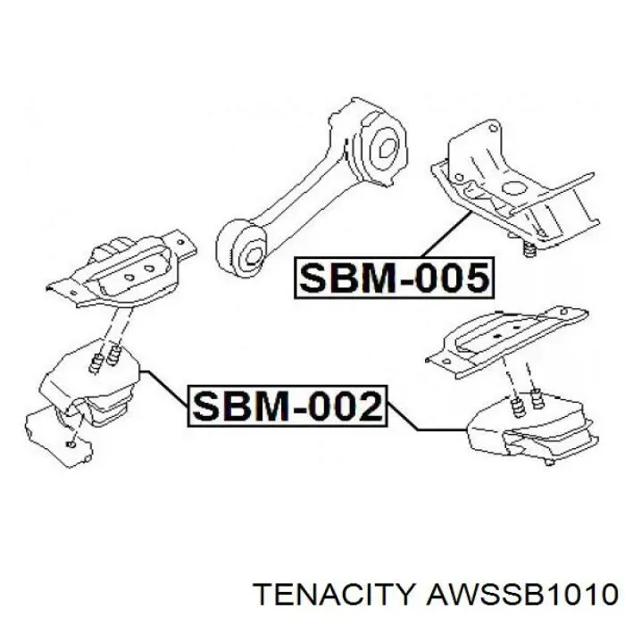 AWSSB1010 Tenacity coxim de transmissão (suporte da caixa de mudança)