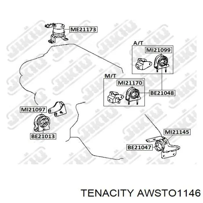 AWSTO1146 Tenacity Задняя подушка двигателя