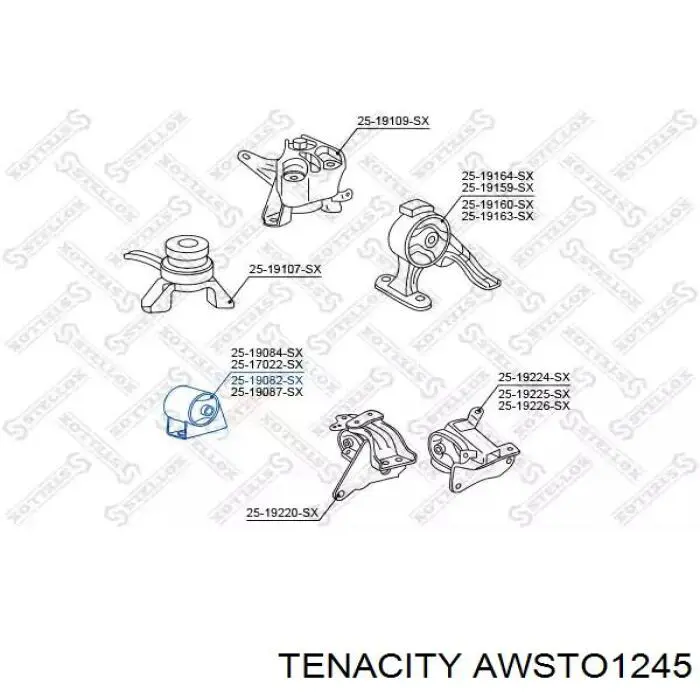 Гидроопора двигателя передняя Tenacity AWSTO1245 цена, от 12.33 USD