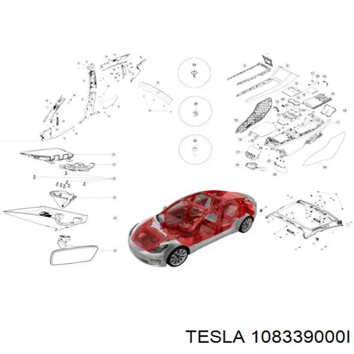 1083390-00-I Tesla Motors решетка обдува лобового стекла на "торпедо"