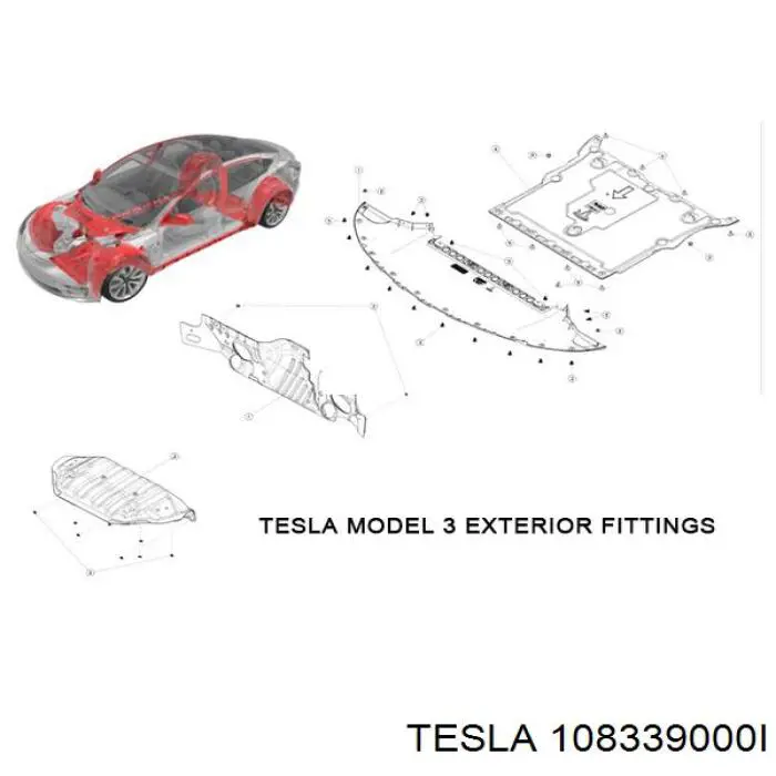 Купить 108339000I Tesla Решетка обдува лобового стекла на "торпедо"