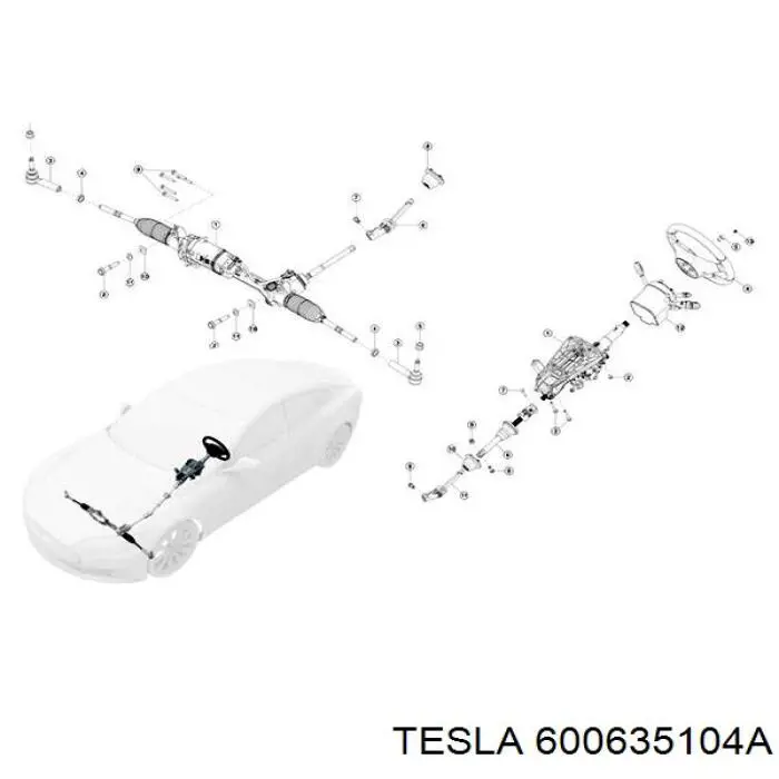 600635104A Tesla Стойка передняя