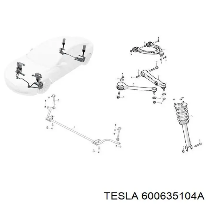 Стойка амортизатора передняя Tesla 600635104A цена, от 159.73 USD