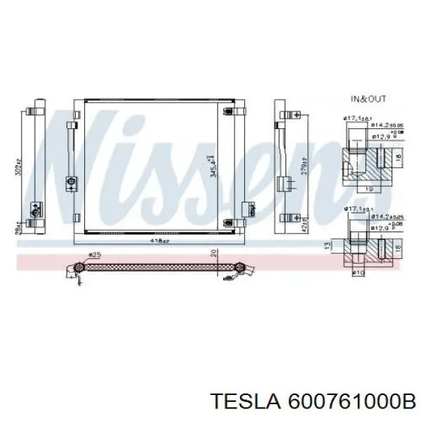 600761000B Tesla радиатор кондиционера