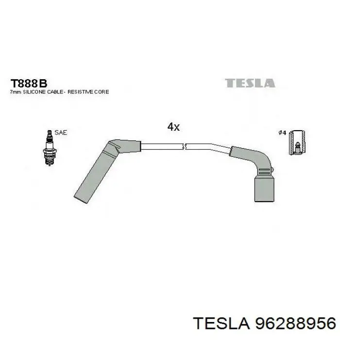 Высоковольтные провода 96288956 Tesla