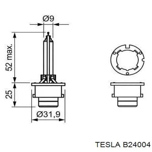 Лампочка ксеноновая B24004 Tesla