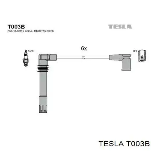 T003B Tesla Провода высоковольтные