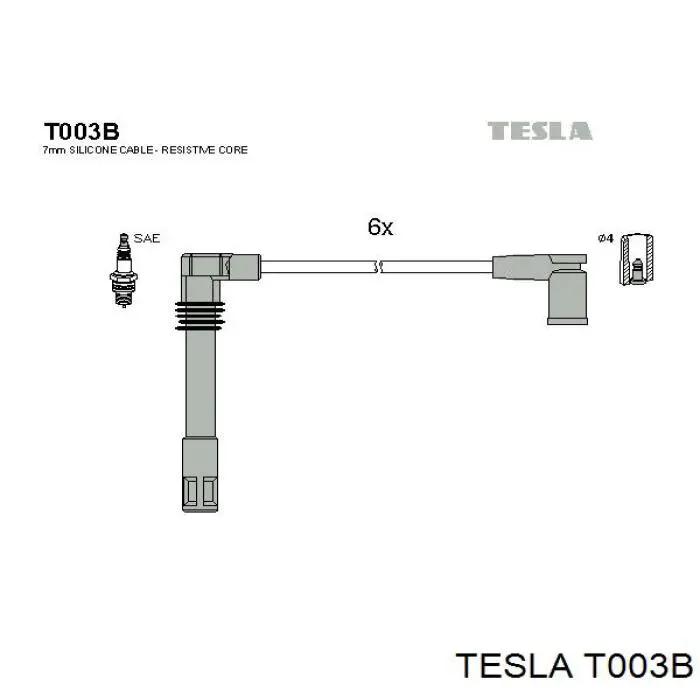 T003B Tesla высоковольтные провода