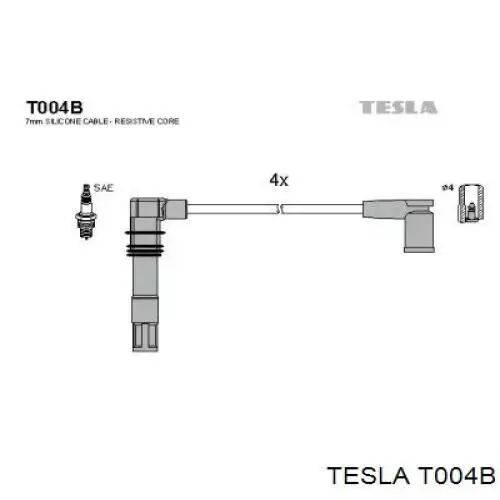 Провода зажигания Tesla T004B цена, от 28.20 USD