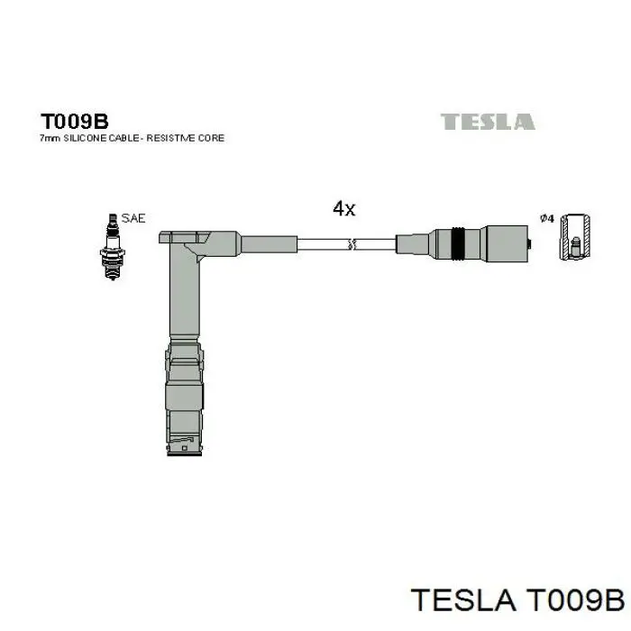 T009B Tesla высоковольтные провода