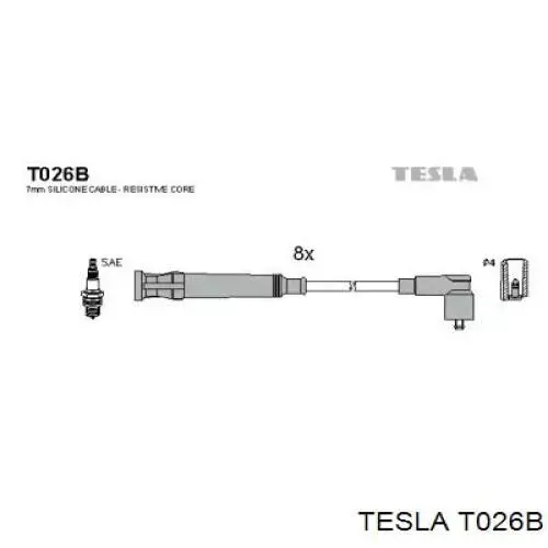 Высоковольтные провода T026B Tesla