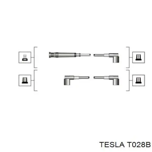 Высоковольтные провода T028B Tesla