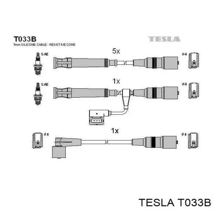 T033B Tesla высоковольтные провода