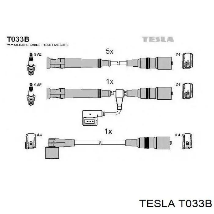 Провода зажигания Tesla T033B цена, от 5.85 USD