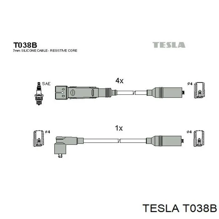 T038B Tesla высоковольтные провода