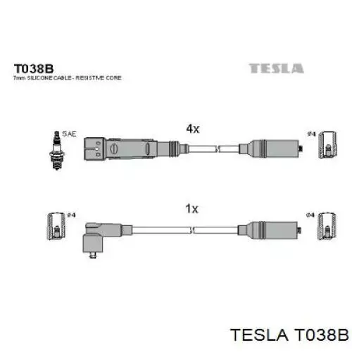 Провода зажигания Tesla T038B цена, от 27.57 USD