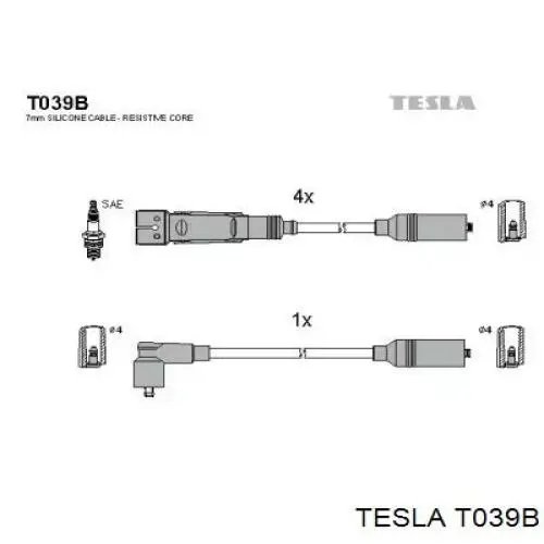 T039B Tesla высоковольтные провода
