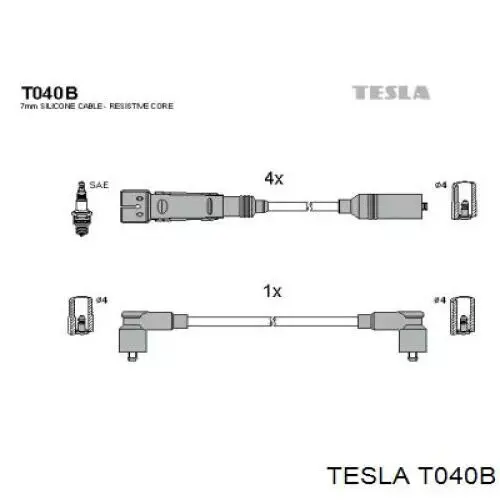Провода зажигания Tesla T040B цена, от 28.55 USD
