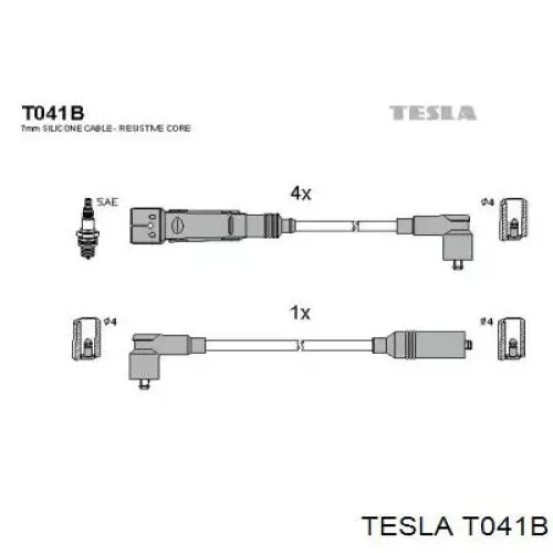 T041B Tesla Провода высоковольтные