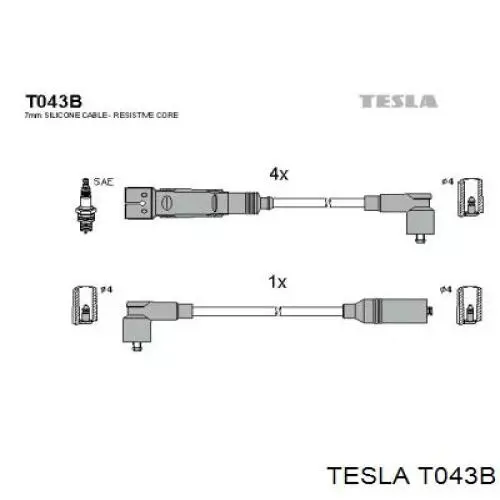 T043B Tesla высоковольтные провода