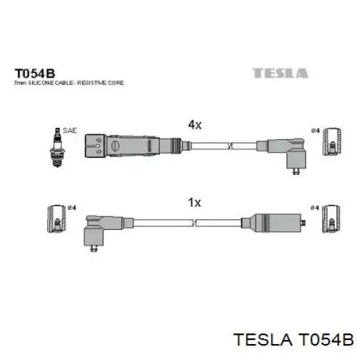 Купить T054B Tesla Провода высокого напряжения