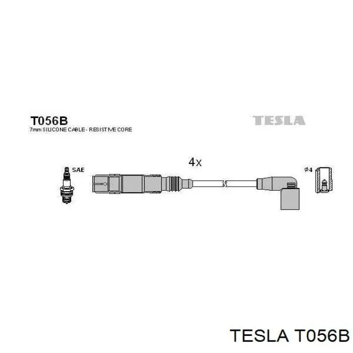 T056B Tesla высоковольтные провода
