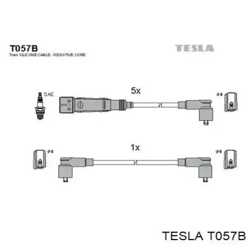 T057B Tesla высоковольтные провода