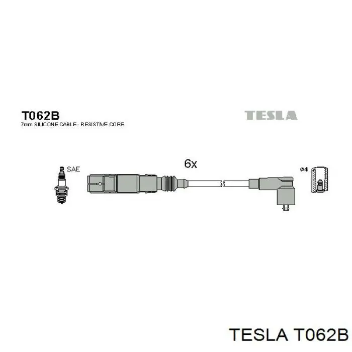 T062B Tesla высоковольтные провода