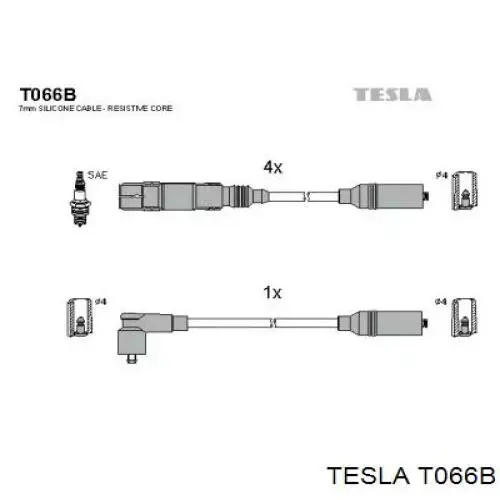 Высоковольтные провода T066B Tesla