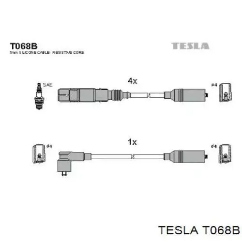 Купить T068B Tesla Провода высокого напряжения