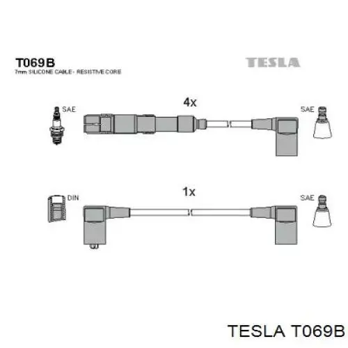 Провода зажигания Tesla T069B цена, от 30.54 USD