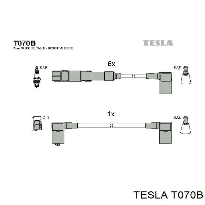 T070B Tesla высоковольтные провода