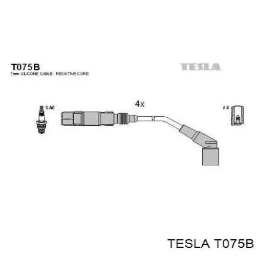 Высоковольтные провода T075B Tesla