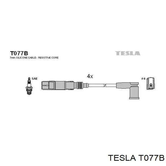 T077B Tesla высоковольтные провода