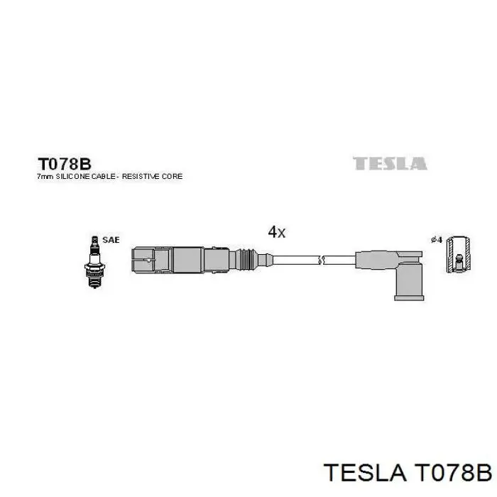 T078B Tesla высоковольтные провода