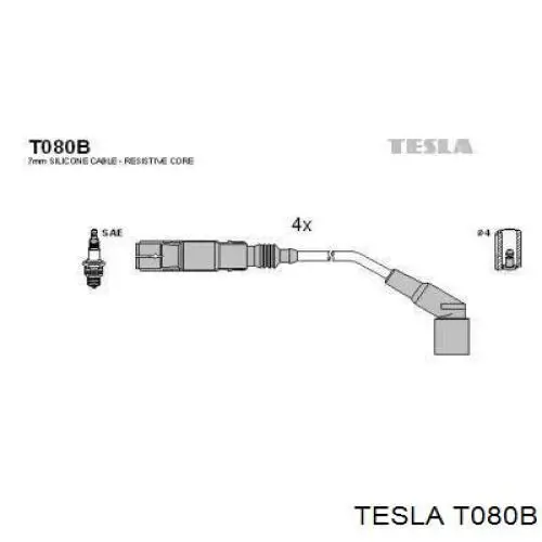 T080B Tesla Провода высоковольтные