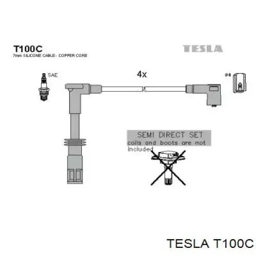 T100C Tesla высоковольтные провода