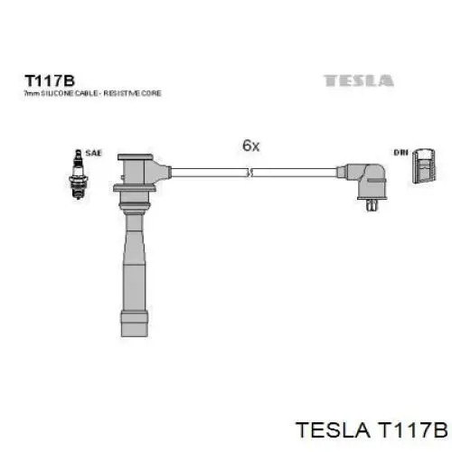 Высоковольтные провода T117B Tesla