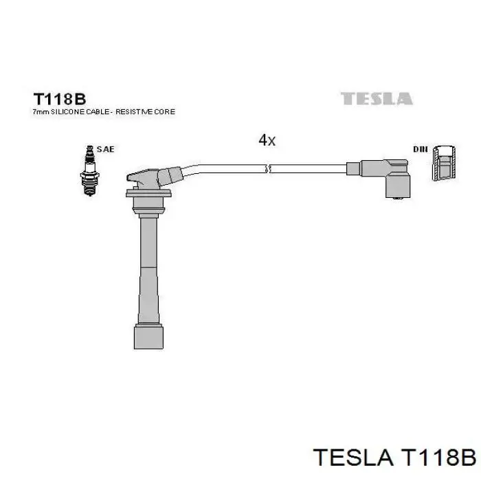 T118B Tesla высоковольтные провода
