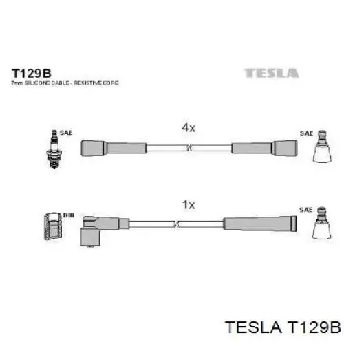 T129B Tesla Провода высоковольтные