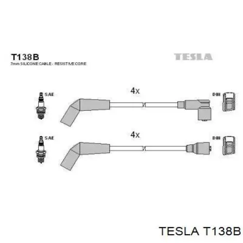 Высоковольтные провода T138B Tesla