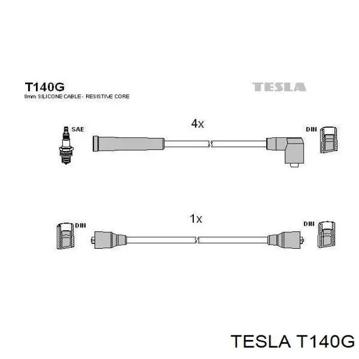 T140G Tesla высоковольтные провода